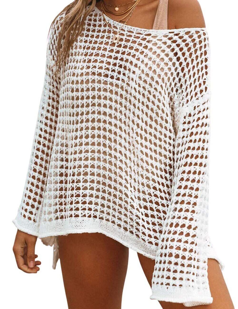 Crochet Cover Up Women Sexy Hollow Out Swim Coverup Summer Outfit